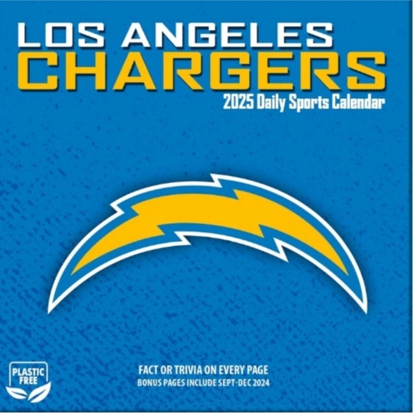 NFL Los Angeles Chargers 2025 Desk Calendar Brand New In Box - Picture 2 of 7